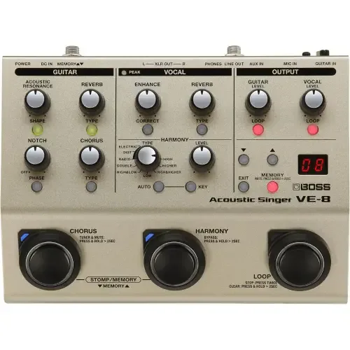 BOSS VE-8 Acoustic Singer Multi-Effects Pedal