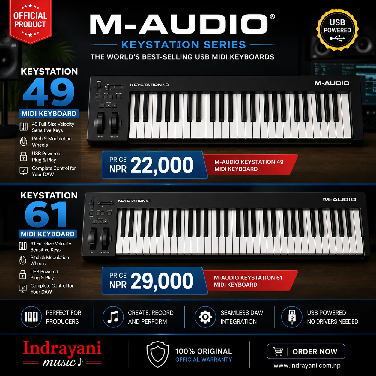 M-Audio Keystation 49 & 61 MIDI Keyboards