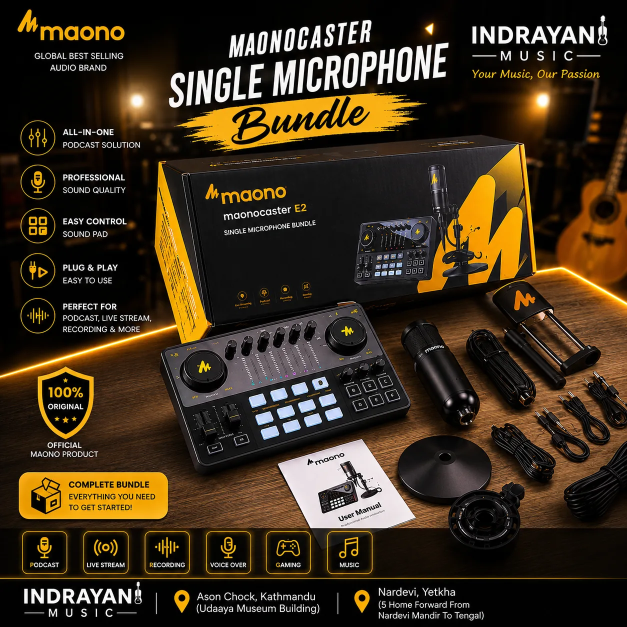 Maono E2 Live Sound Card Bundle