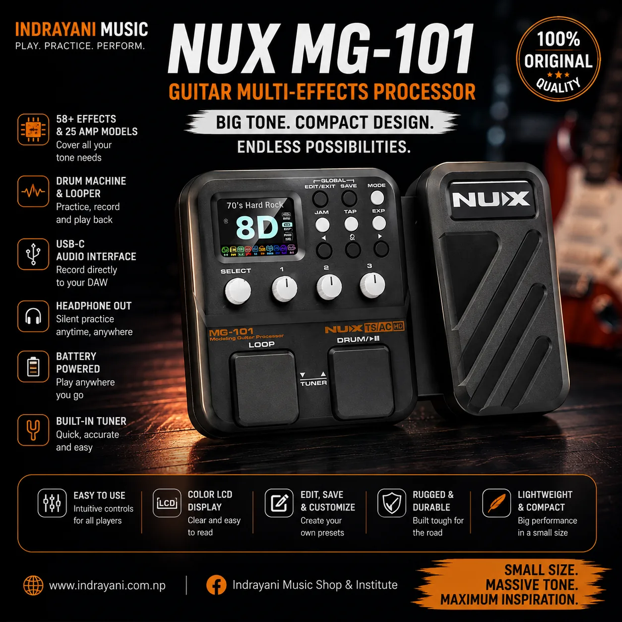 NUX MG-101 Guitar Multi-Effects Processor