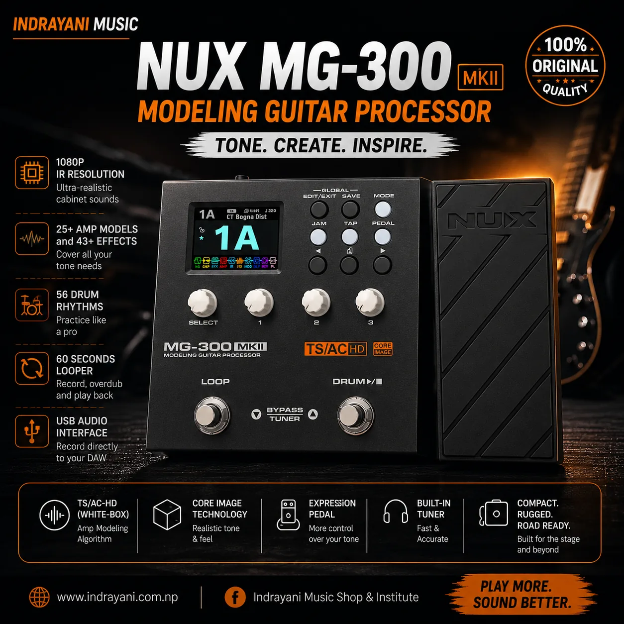 NUX MG-300 MKII Modeling Guitar Processor
