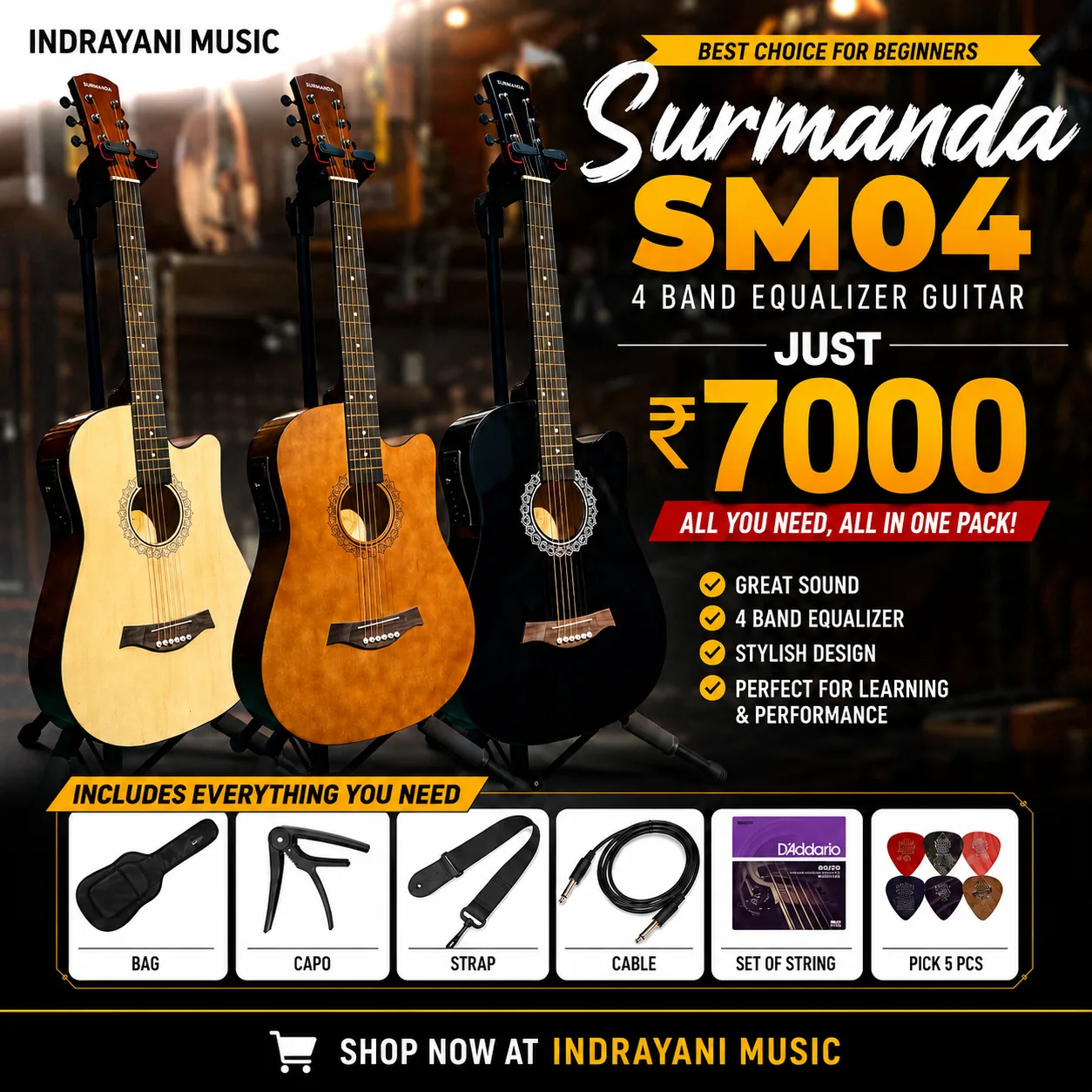 Surmanda SM04 4-Band Equalizer Guitar